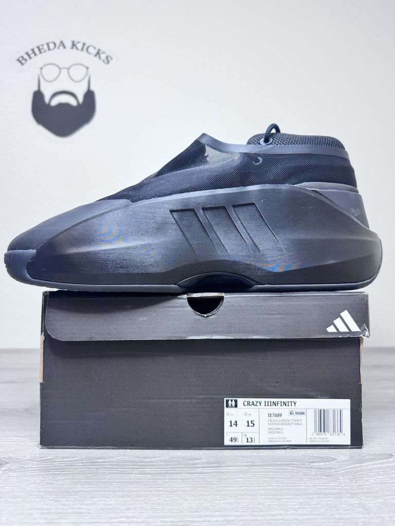Size 14 - Adidas Crazy IIInFinity Triple Black Mens IE7689 NEW DS