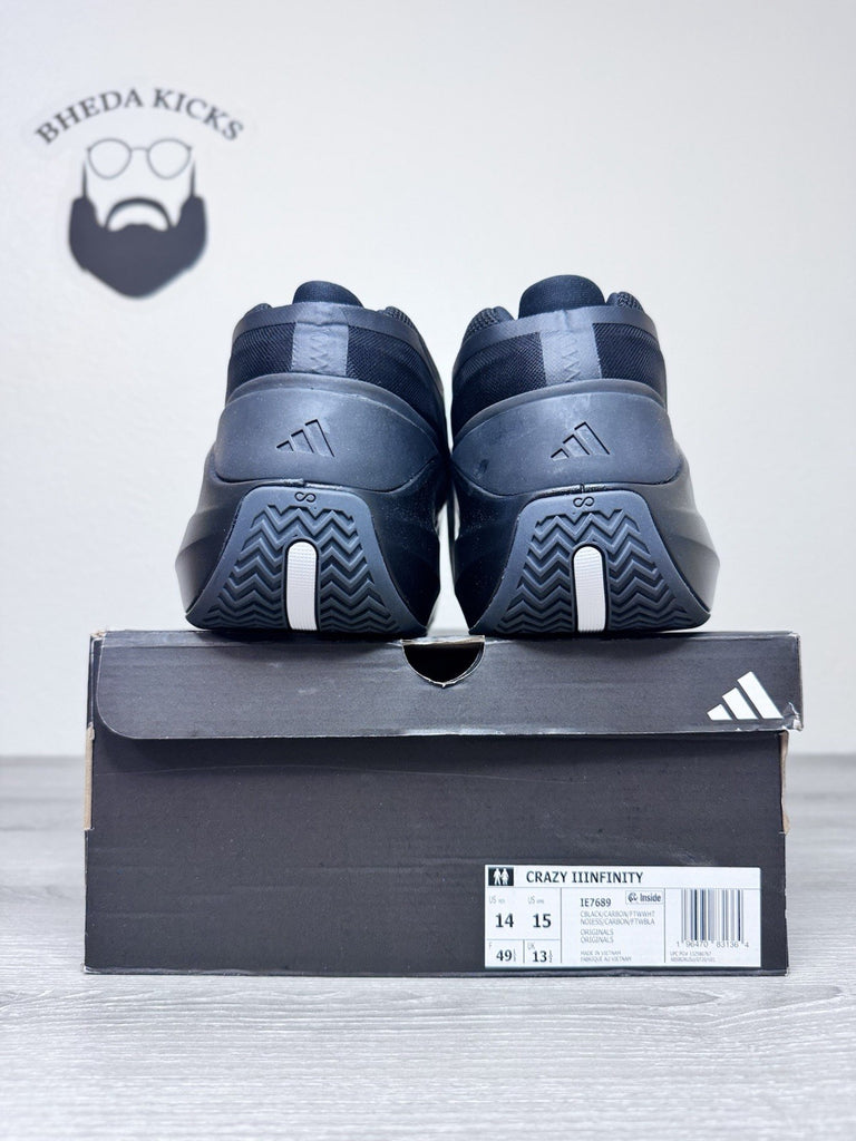 Size 14 - Adidas Crazy IIInFinity Triple Black Mens IE7689 NEW DS