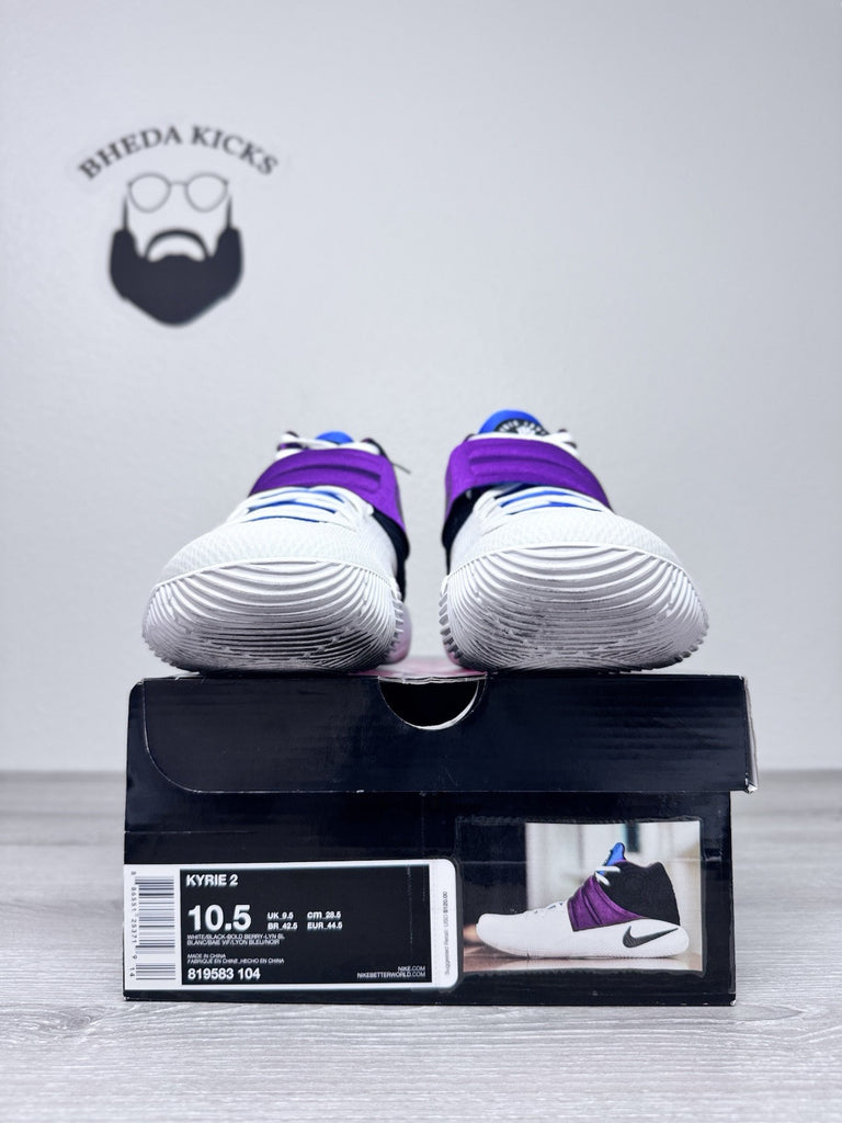 Size 10.5 - Nike Kyrie 2 Kyrache White Purple Black Sneakers 819583-104