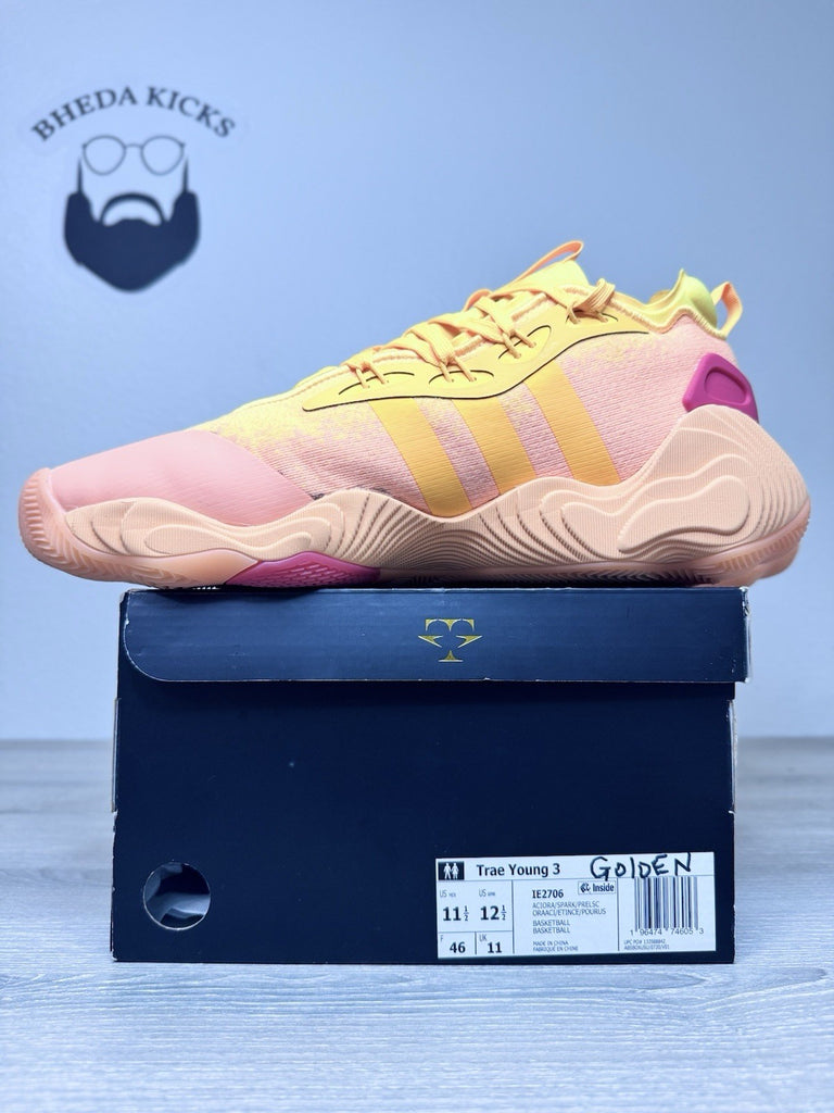 Size 11.5 - Adidas Men Acid Orange Red Yellow Basketball Trae Young IE2706