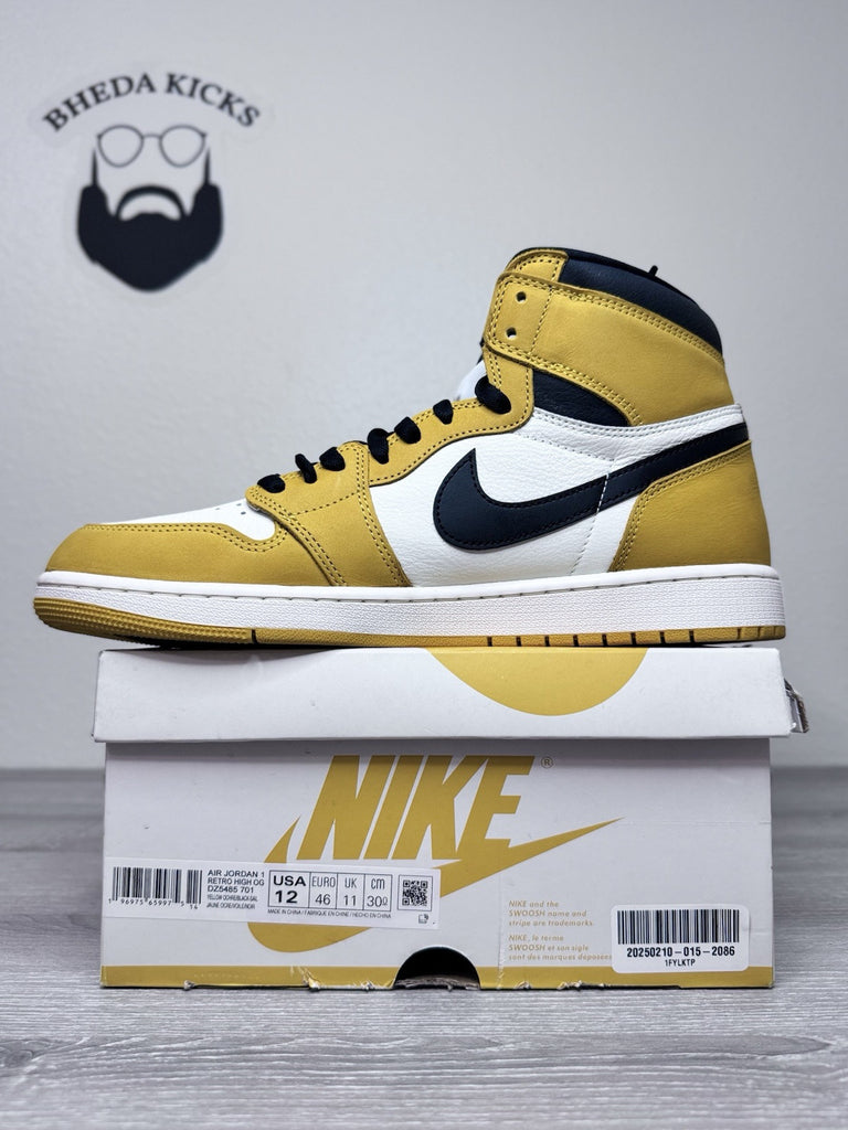 Size 12 - Nike Air Jordan 1 Retro High OG Yellow Ochre DZ5485-701 Worn Once