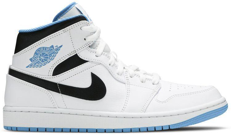 Size 8 - Air Jordan 1 Mid Laser Blue White Black Leather (554724-141)