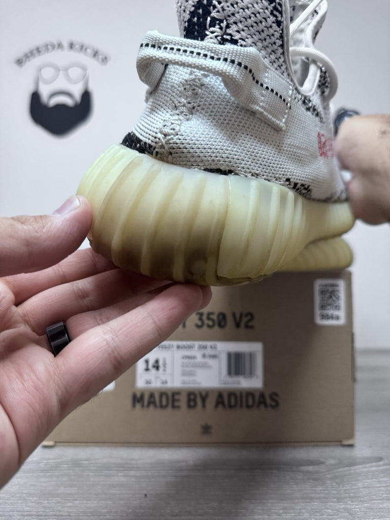 Size 14.5 - adidas Yeezy Boost 350 V2 Low Zebra CP9654 Preowned Authentic