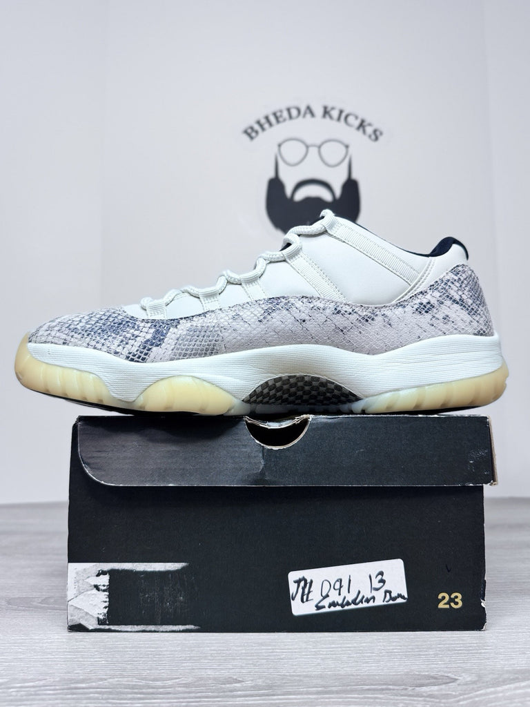 Size 13 - Air Jordan 11 Retro Low Light Bone Snakeskin Preowned CD6846-002 White