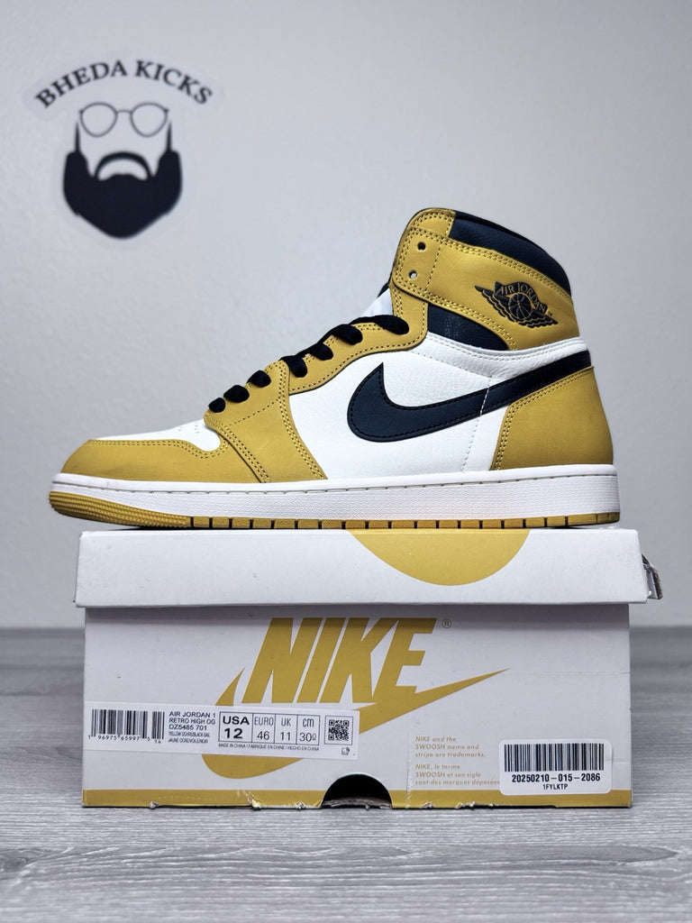 Size 12 - Nike Air Jordan 1 Retro High OG Yellow Ochre DZ5485-701 Worn Once