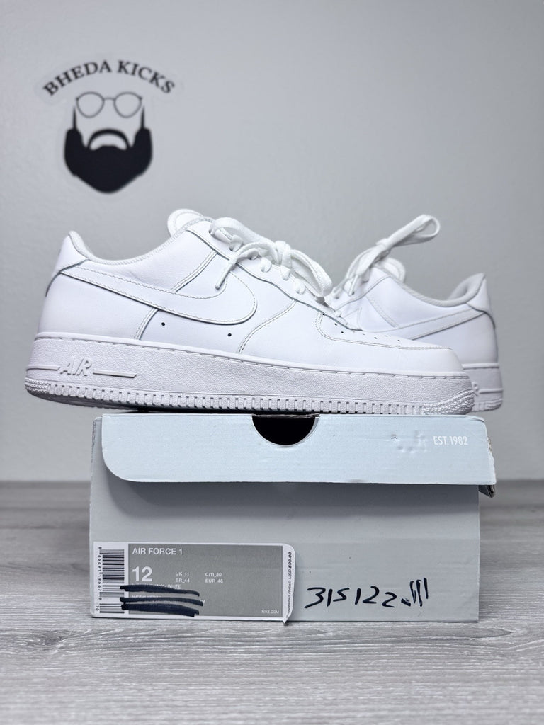 Size 12 - Nike Air Force-1 AF1 Low Triple-White Shoes Sneakers 315122-111