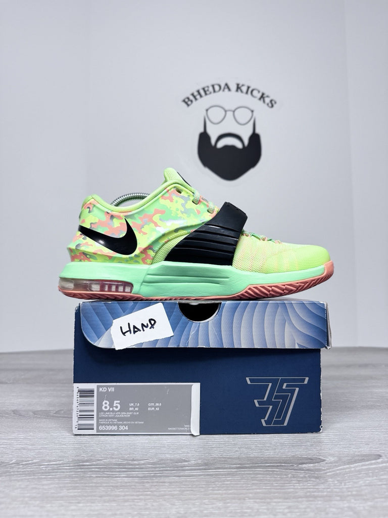 Size 8.5 - Nike KD 7 Easter 653996-304 Preowned Like Black Citron Authentic