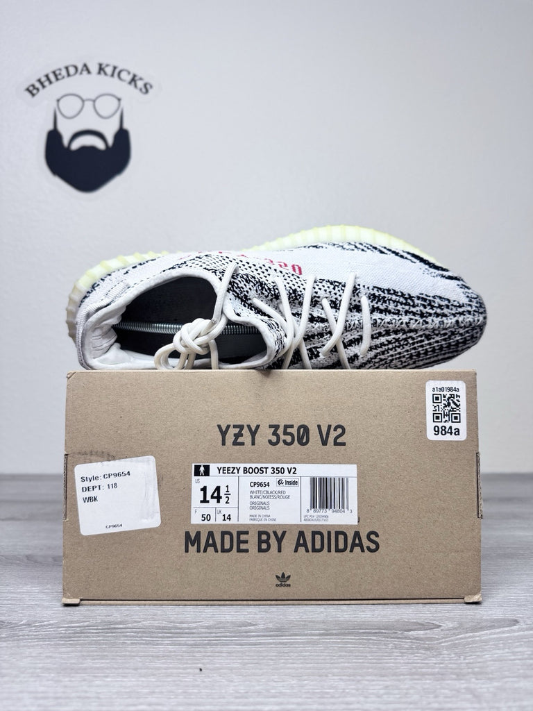 Size 14.5 - adidas Yeezy Boost 350 V2 Low Zebra CP9654 Preowned Authentic