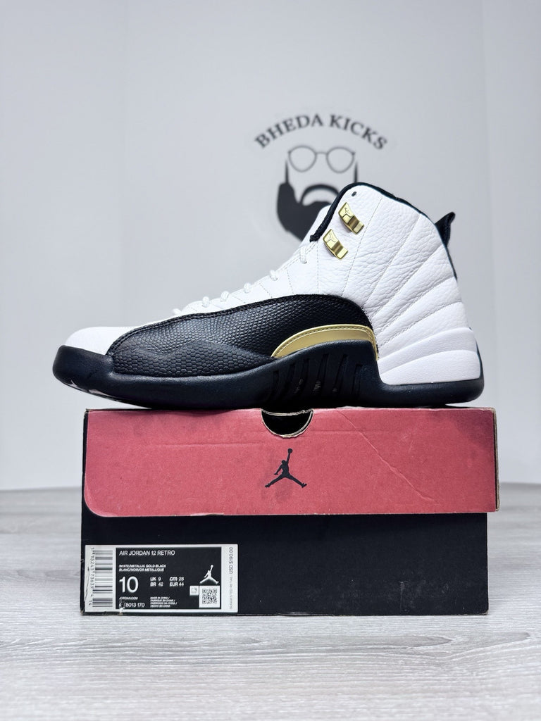 Size 10 - Jordan 12 Royalty Taxi White Black Gold CT8013-170 OG Men’s Shoes