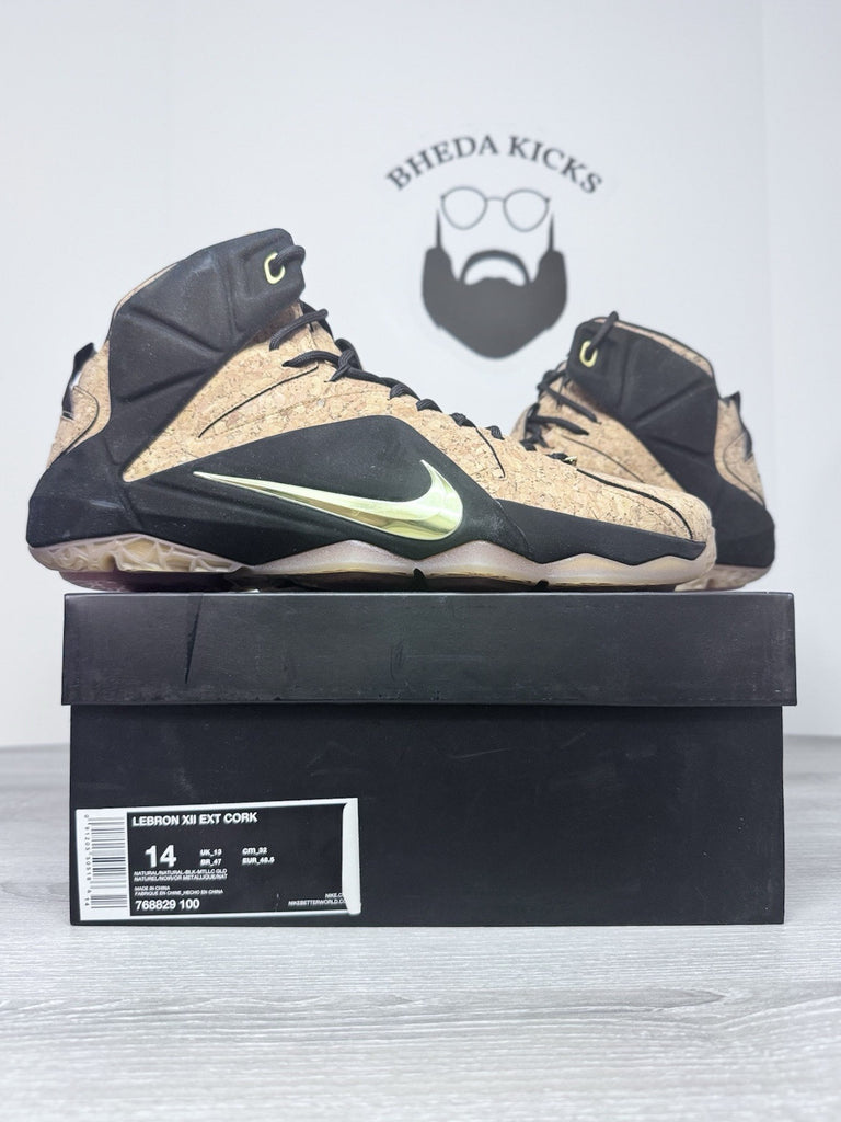 Size 14 - Nike LeBron 12 EXT Cork 2015 768829-100 Authentic NEW DS