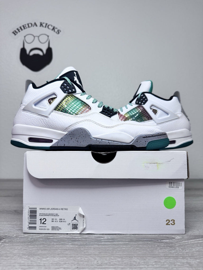 Size 12W/10.5M - Air Jordan 4 Retro Rasta Green Gray White Orange AQ9129-100
