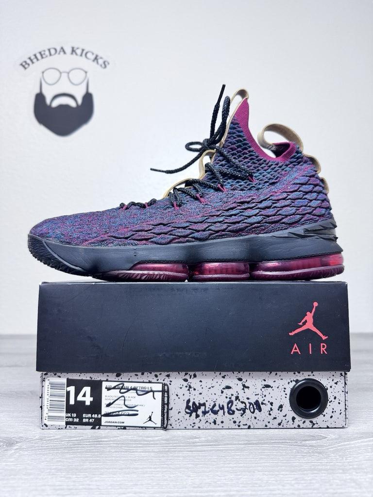 Size 14 - Nike LeBron 15 New Heights OG Black Red 897648-300 2017 Preowned