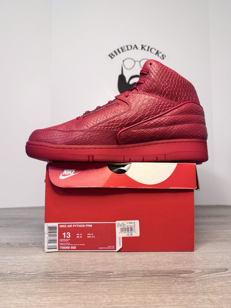 Size 13 - Nike Air Python PRM “Red October” Gym Red 705066-600 Snakeskin NEW DS