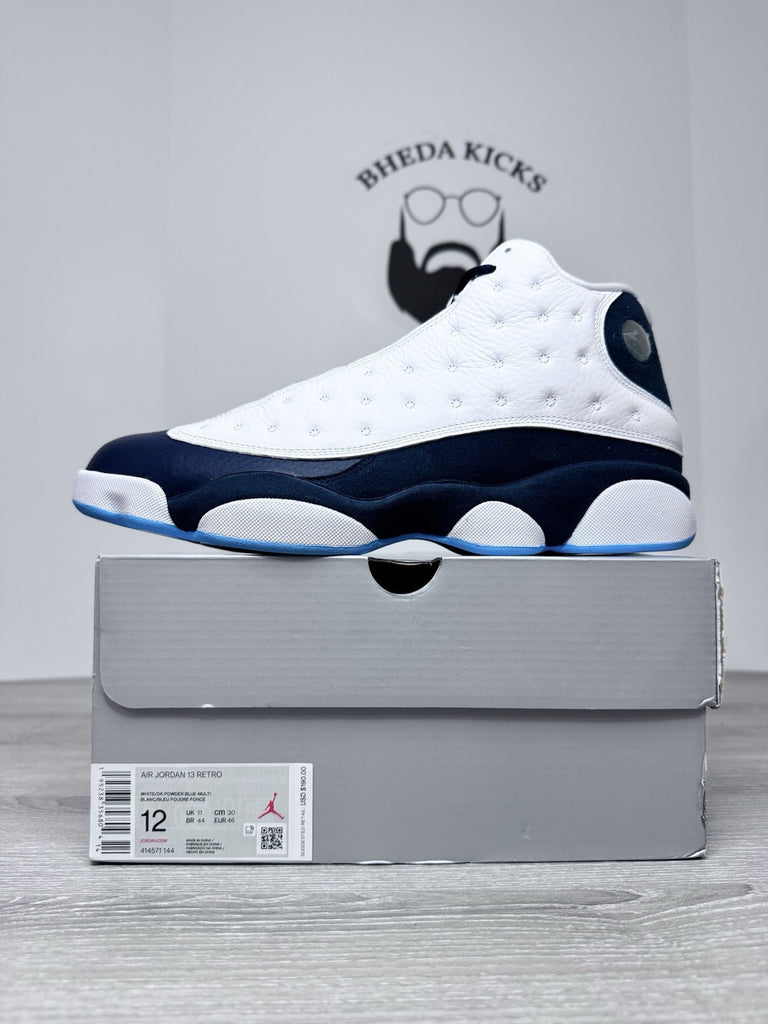 Size 12 - Air Jordan 13 Retro Obsidian UNC White Blue Sneakers 414571-144 NEW DS