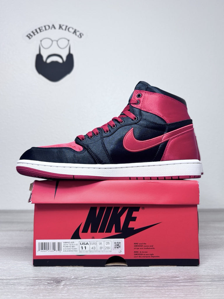 Size 11W/9.5m - Air Jordan 1 Retro OG 2023 High Satin Bred FD4810-061 Preowned