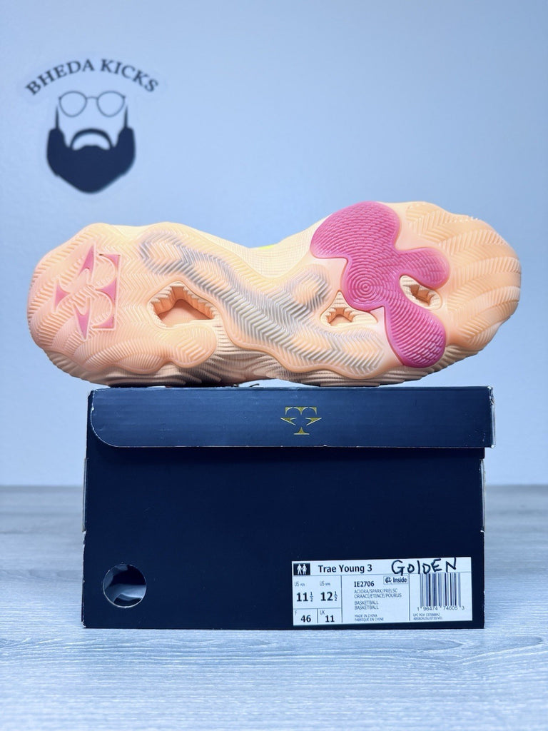 Size 11.5 - Adidas Men Acid Orange Red Yellow Basketball Trae Young IE2706