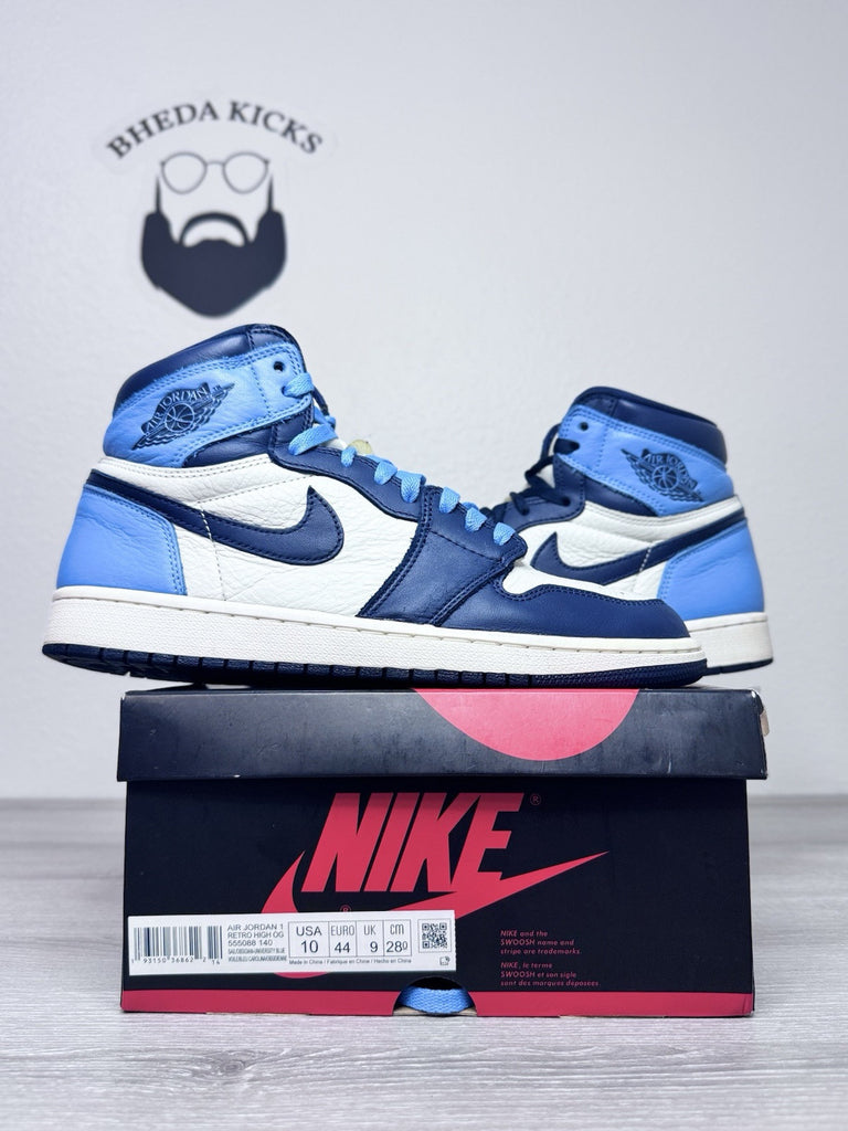 Size 10 - Air Jordan 1 Retro High OG Obsidian Men’s Preowned 555088-140