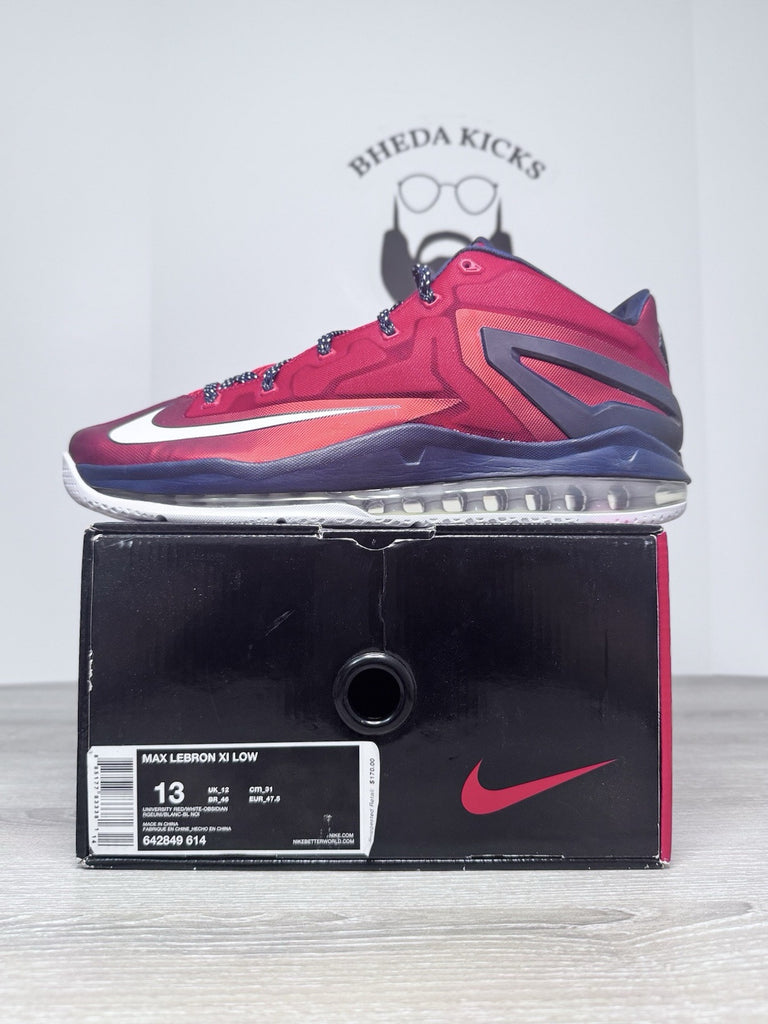 Size 13 - Nike Max LeBron 11 Low Independence Day Red Blue White (642849-614) DS