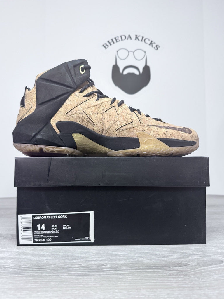 Size 14 - Nike LeBron 12 EXT Cork 2015 768829-100 Authentic NEW DS