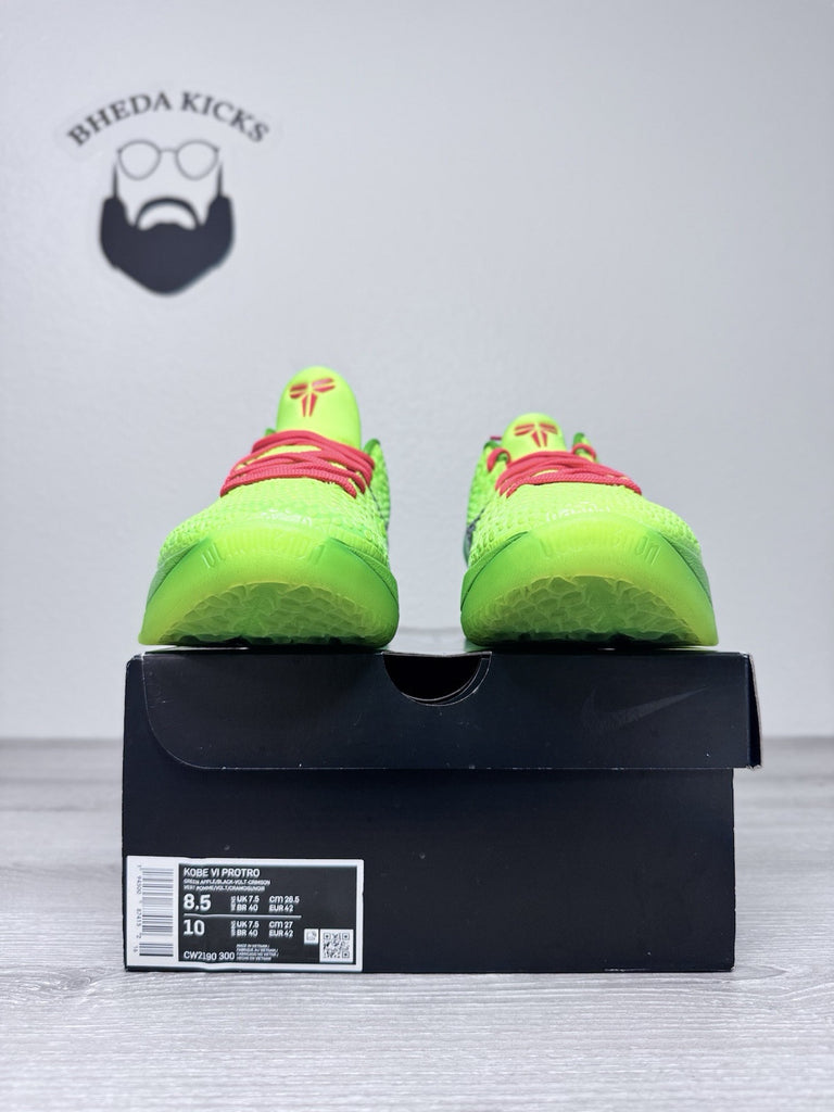 Size 8.5 - Nike Zoom Kobe 6 Protro 'Grinch' CW2190-300 Preowned Og Rare