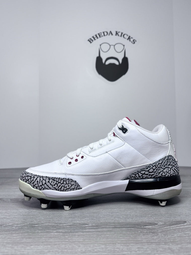 Size 13 - Nike Air Jordan 3 D Retro White Cement Football Cleats 324822-161 NEW