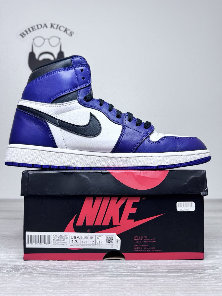 Size 13 - Air Jordan 1 Retro High OG Court Purple 555088-500 Preowned