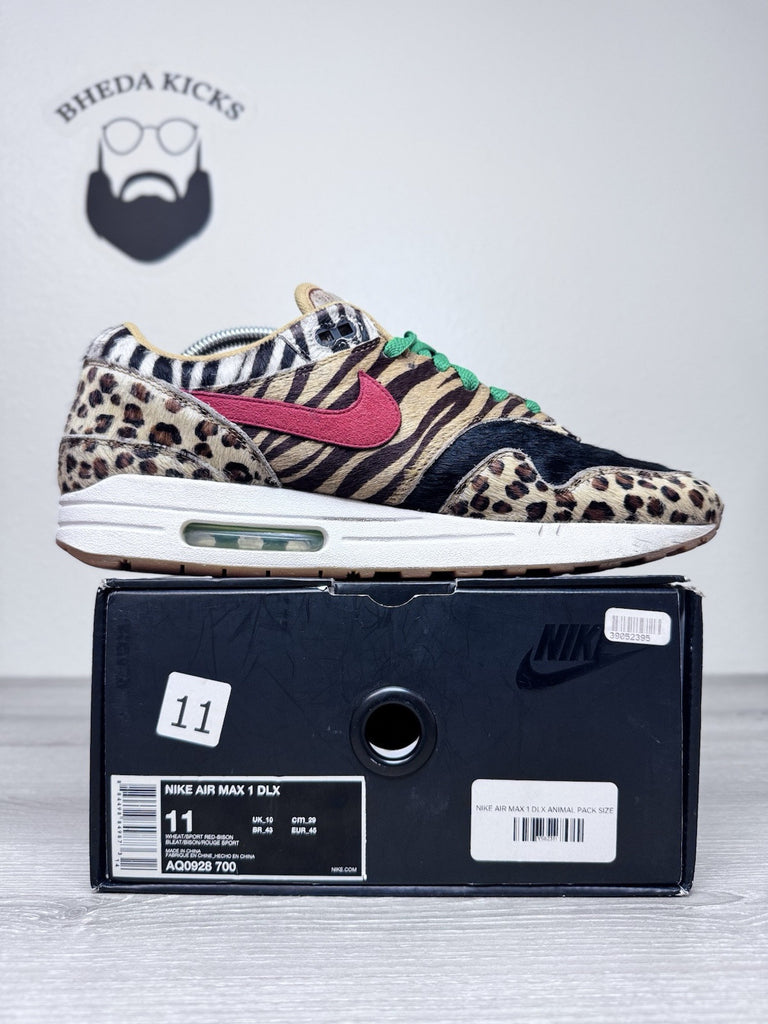 Size 11 - Atmos x Nike Air Max 1 DLX Animal Pack 2018 AQ0928-700 Preowned