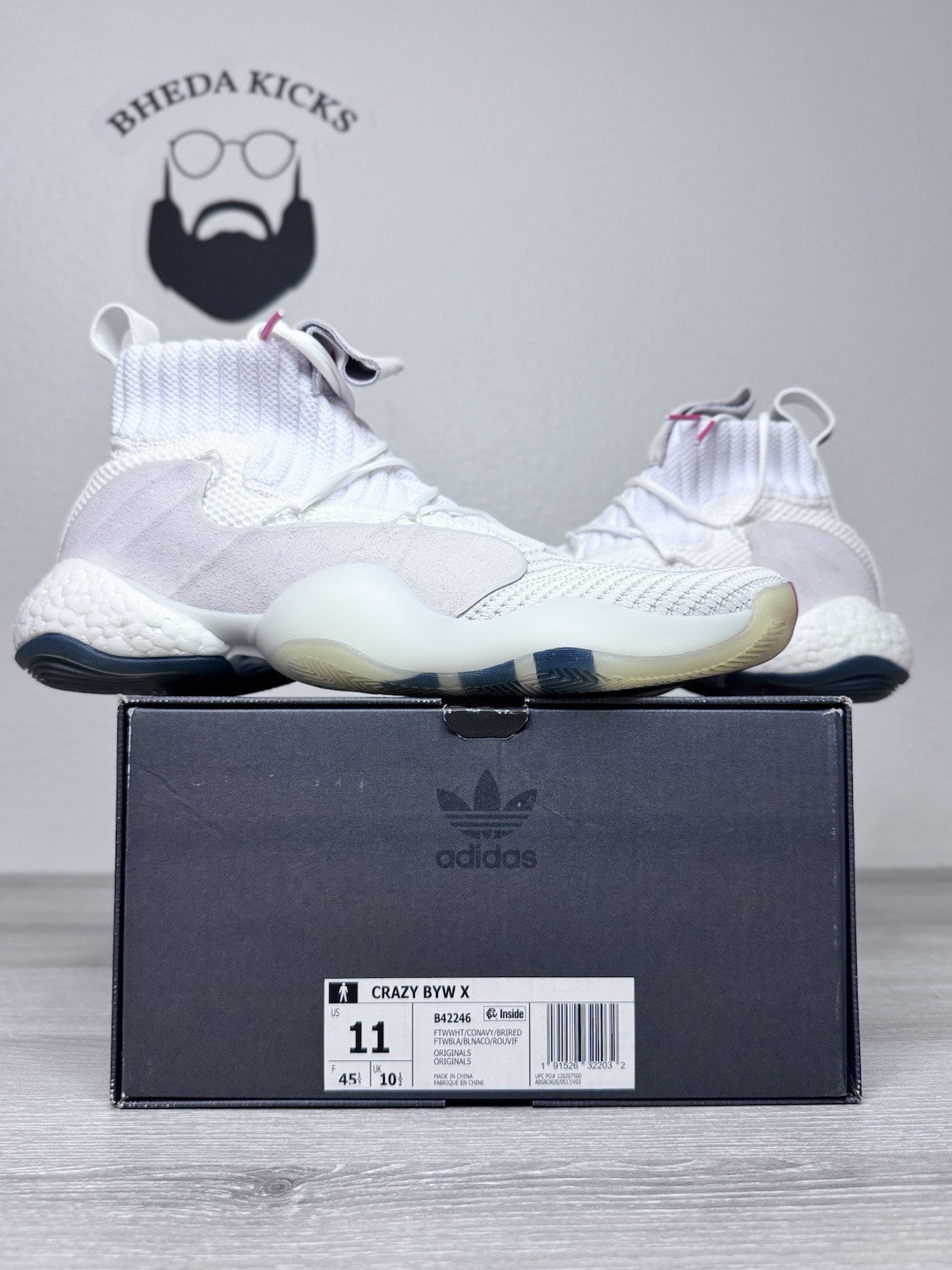 Adidas Crazy BYW X 'Cloud White' B42246 Men's Shoes B42246 NEW DS