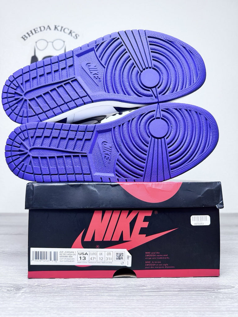 Size 13 - Air Jordan 1 Retro High OG Court Purple 555088-500 Preowned
