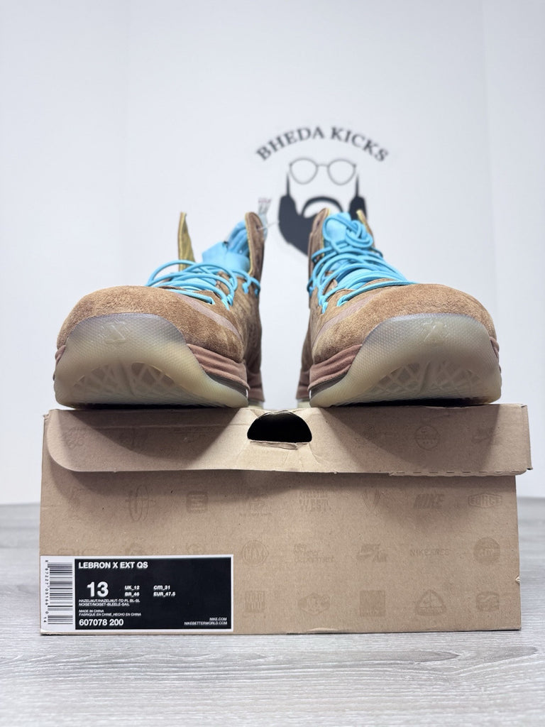 Size 13 - Nike LeBron 10 EXT QS Hazelnut 607078-200 Authentic NEW DS