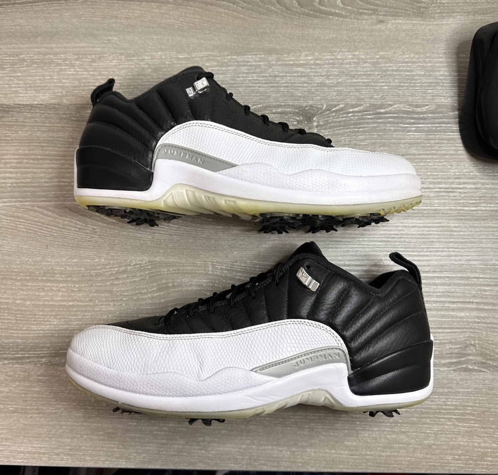 Size 12 - Nike Air Jordan XII 12 Low Playoff Golf Shoes Dh4120-010 White Black