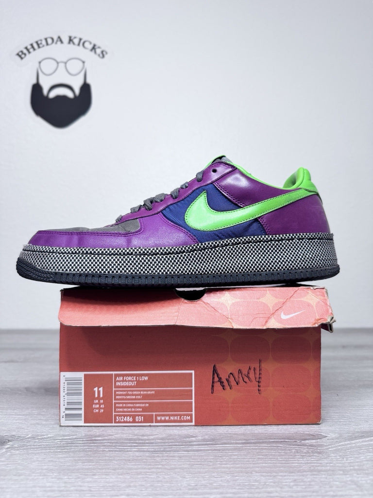 Size 11 - Nike Air Force 1 Low Insideout Purple 312486-031 Preowned