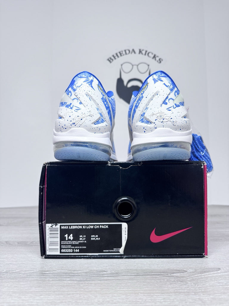 Size 14 - Nike Max Lebron XI Low CH China Pack White Hyper Cobalt 683253-144 DS