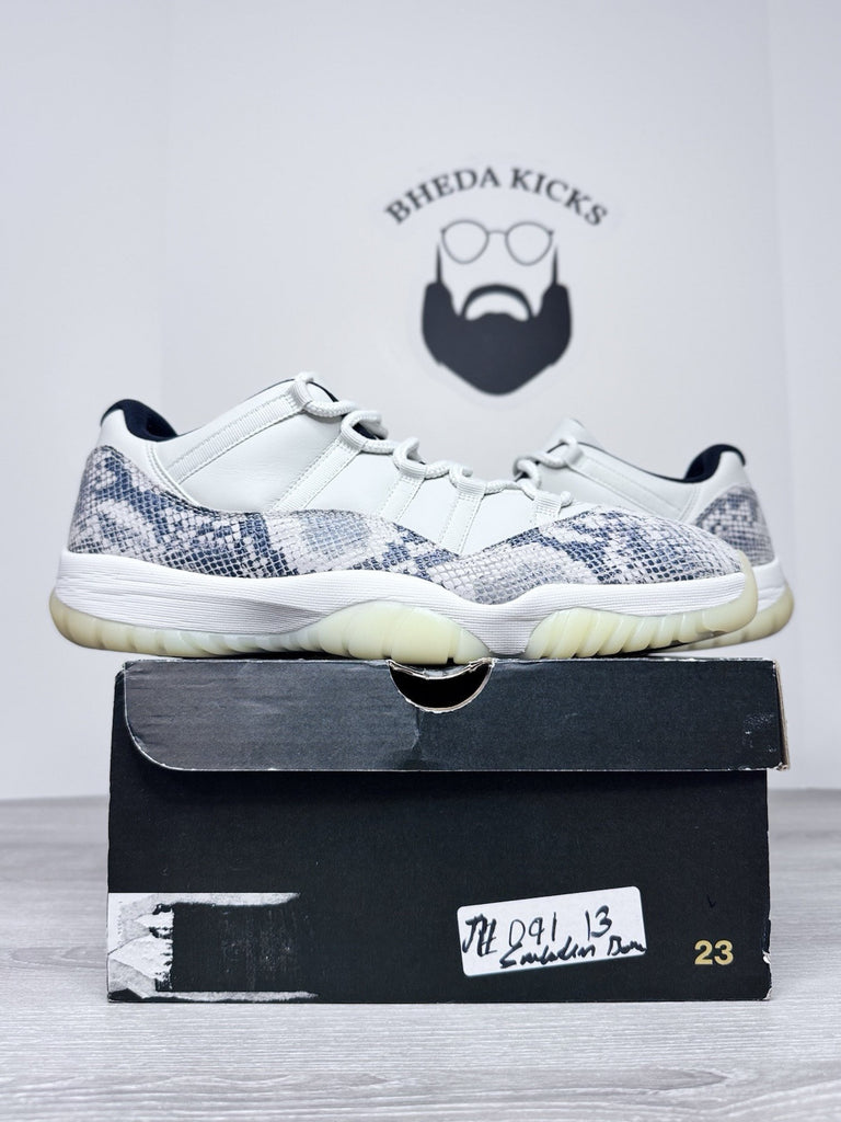 Size 13 - Air Jordan 11 Retro Low Light Bone Snakeskin Preowned CD6846-002 White