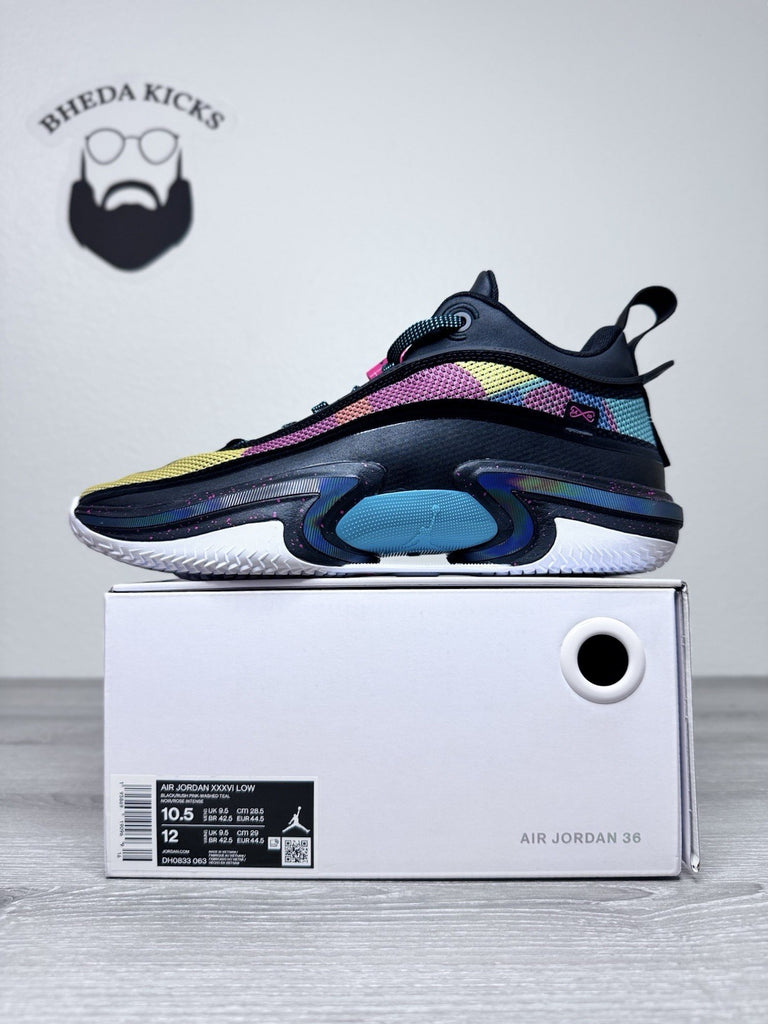 Size 10.5 - Air Jordan 36 Low Black Multi-Color DH0833-063 NEW DS