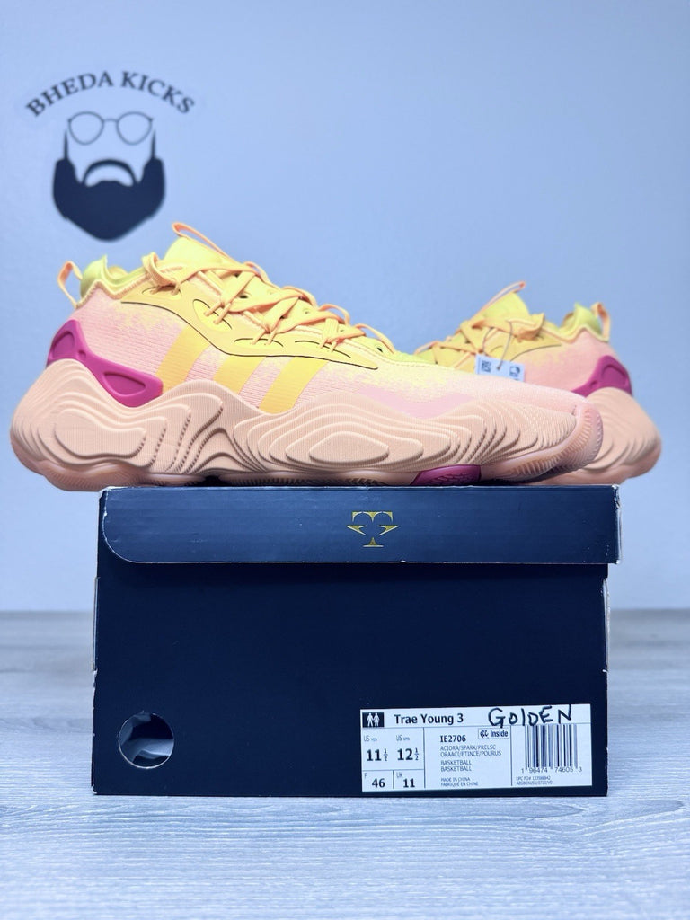 Size 11.5 - Adidas Men Acid Orange Red Yellow Basketball Trae Young IE2706