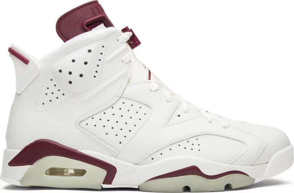 Size 11 - Nike Air Jordan 6 Retro 2015 Maroon White Red 384664-116 Preowned