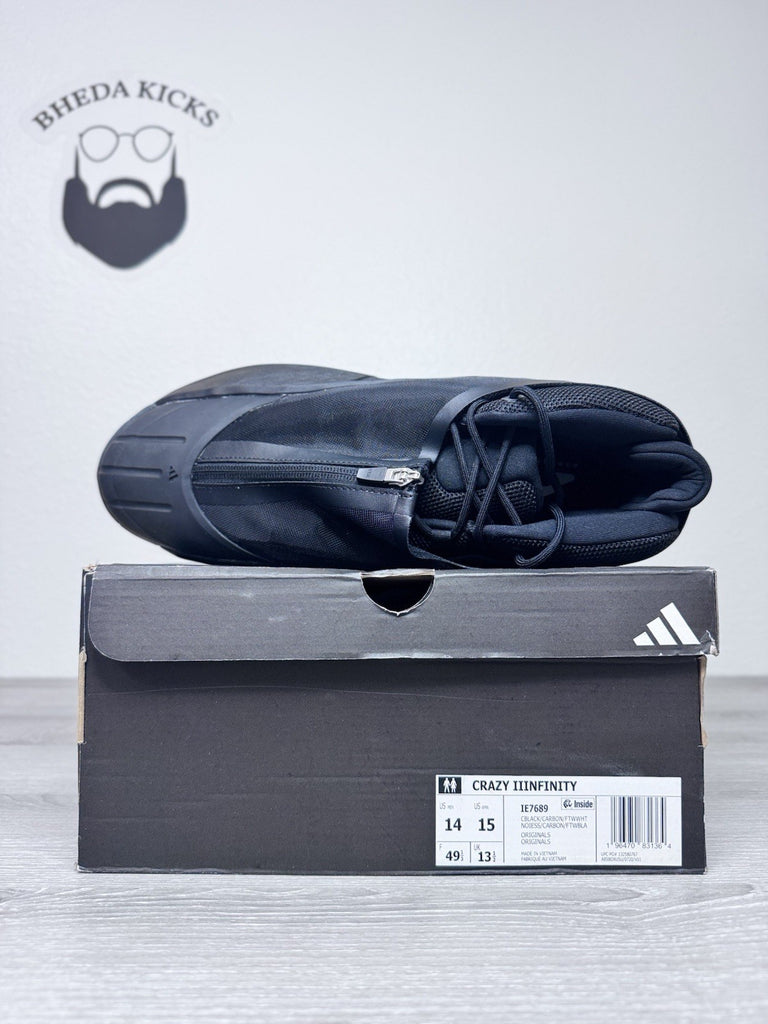 Size 14 - Adidas Crazy IIInFinity Triple Black Mens IE7689 NEW DS