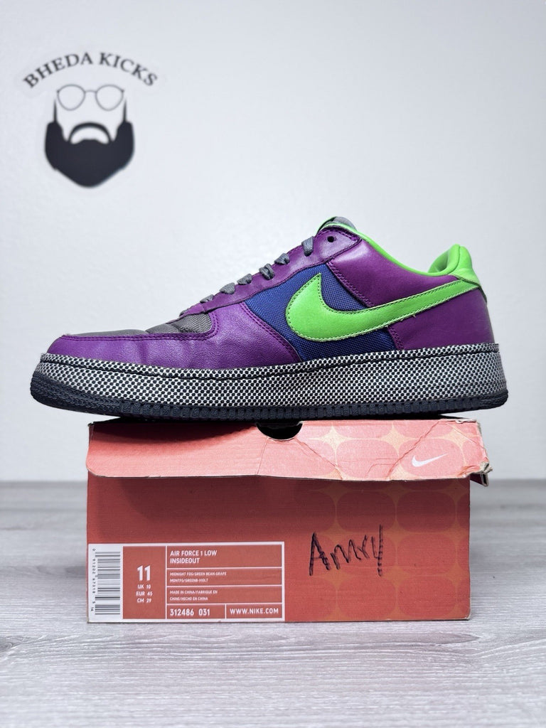 Size 11 - Nike Air Force 1 Low Insideout Purple 312486-031 Preowned