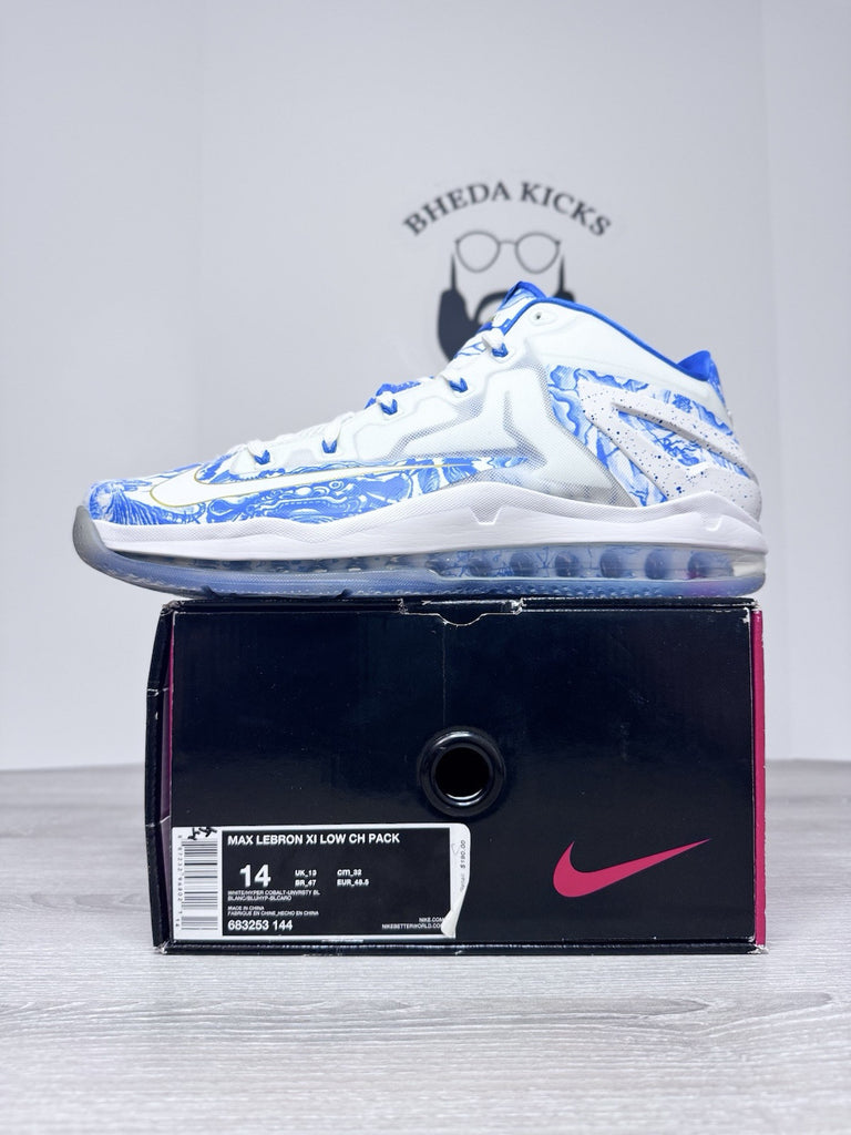 Size 14 - Nike Max Lebron XI Low CH China Pack White Hyper Cobalt 683253-144 DS