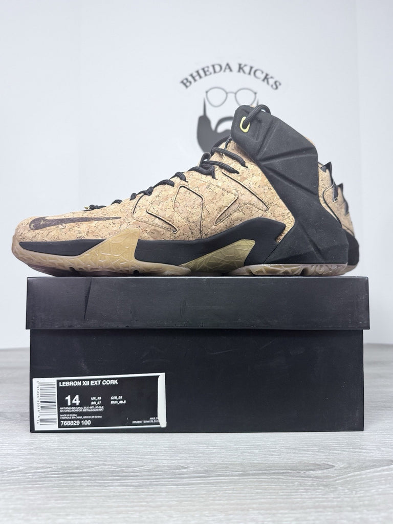 Size 14 - Nike LeBron 12 EXT Cork 2015 768829-100 Authentic NEW DS