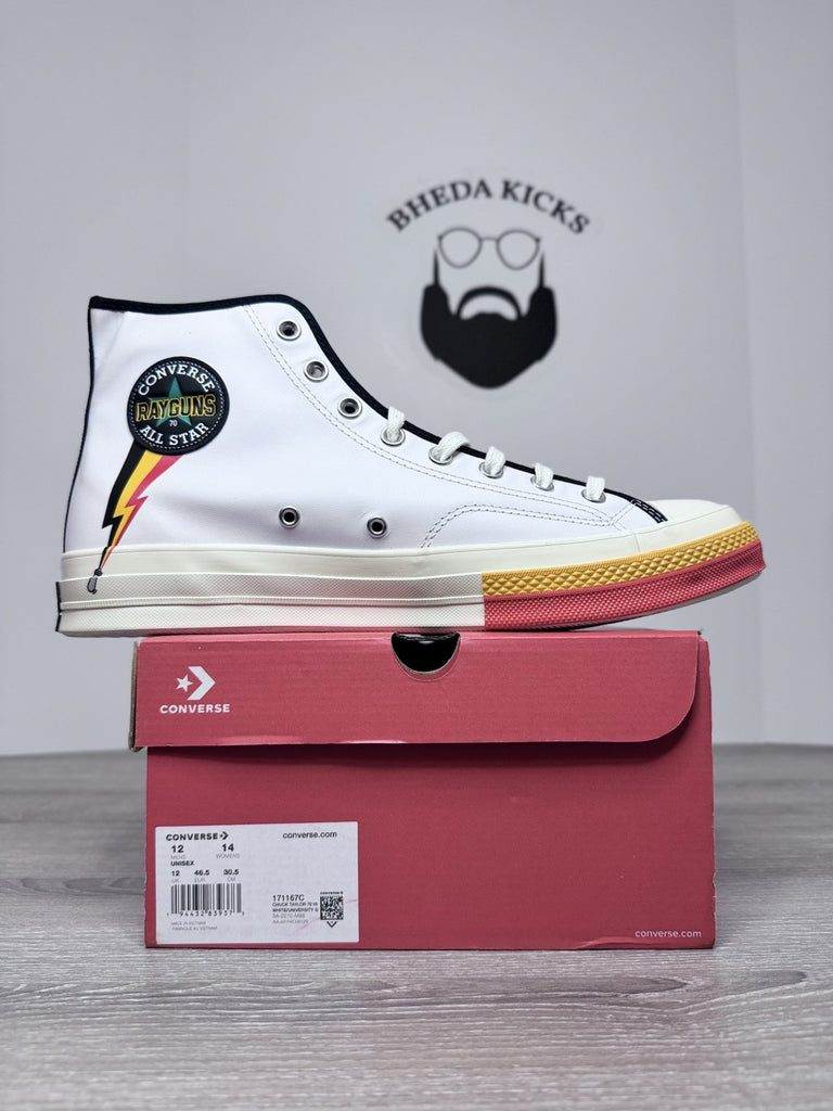 Size 12 - Converse x Roswell Rayguns 171167C CTAS 70 HI White University Gold DS