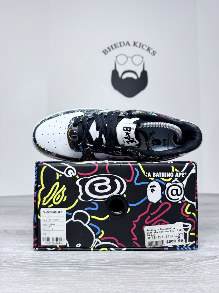 Size 10 - A Bathing Ape Medicom Toy x Bapesta M2 Low Be@r Camo Black