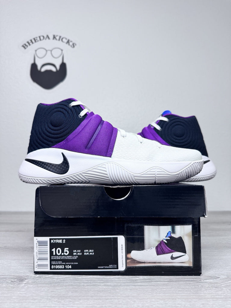 Size 10.5 - Nike Kyrie 2 Kyrache White Purple Black Sneakers 819583-104