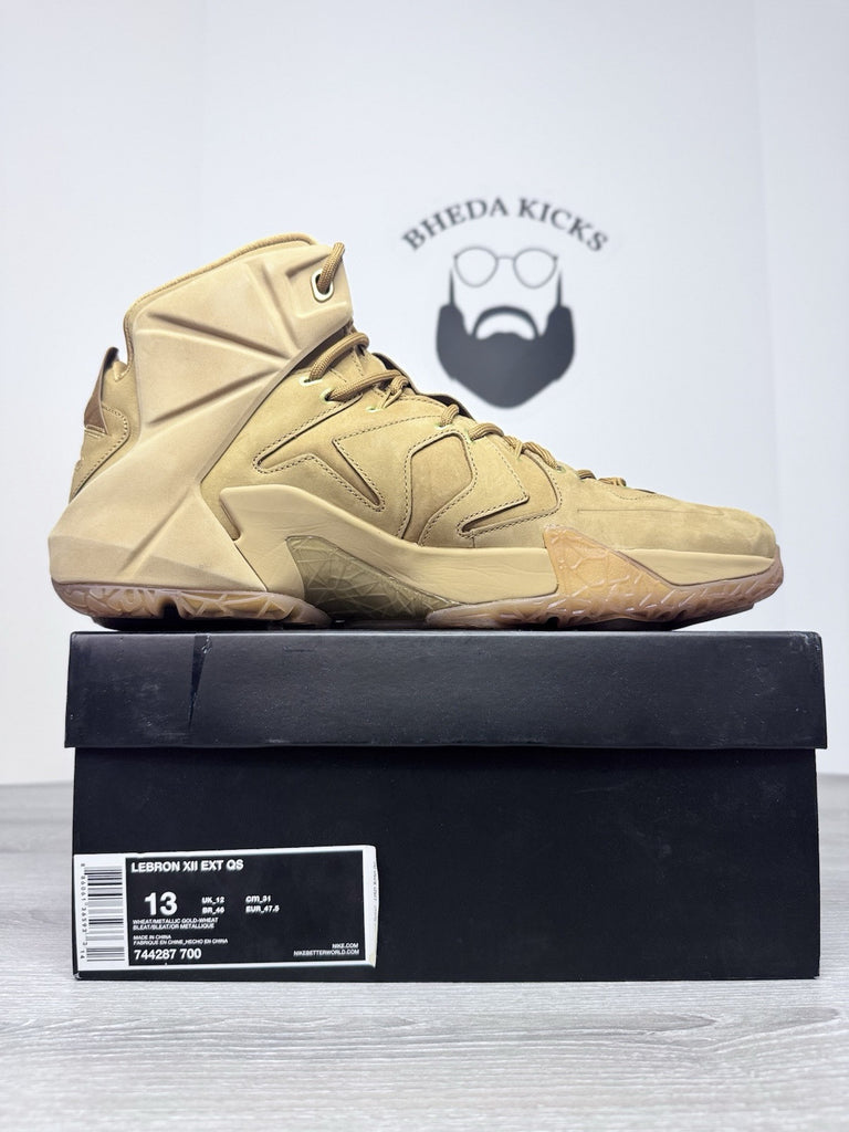 Size 13 - Nike Lebron XII 12 EXT Wheat 744287-700 Authentic NEW DS