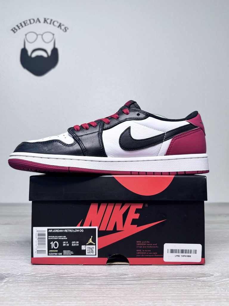 Size 10 - Nike Air Jordan 1 Low OG Black Toe Men CZ0790-106 Preowned