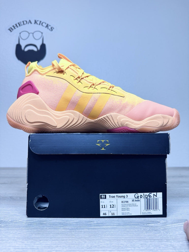 Size 11.5 - Adidas Men Acid Orange Red Yellow Basketball Trae Young IE2706