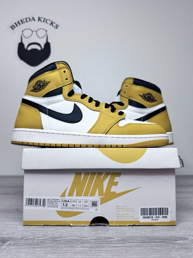 Size 12 - Nike Air Jordan 1 Retro High OG Yellow Ochre DZ5485-701 Worn Once