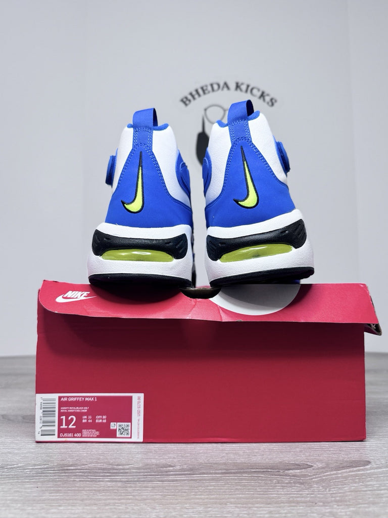 Size 12 - Nike Air Griffey Max 1 Varsity Royal Black Volt DJ5161-400 NEW DS