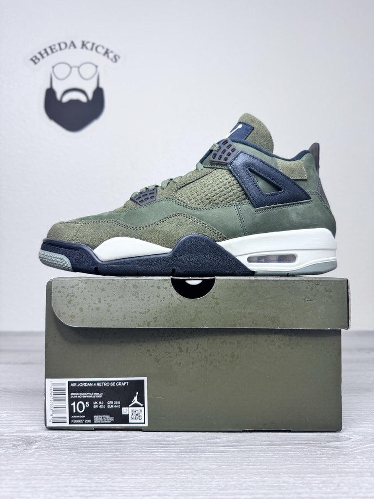 Size 10.5 - Nike Air Jordan 4 Retro SE Craft Medium Olive FB9927-200 Worn Once